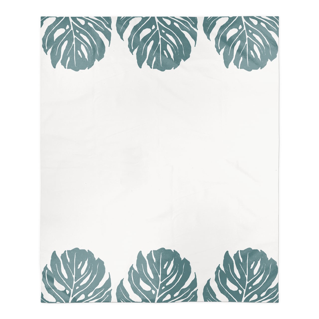 Three Leaf Monstera 50" x 60" Coral Fleece Blanket